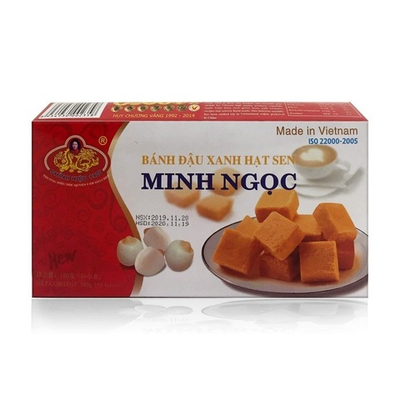 Халва натуральная из маша (бобы мунг) со вкусом семян лотоса, 300гр., MINH NGOC BANH DAU XANH HAT SEN, Вьетнам