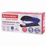 Степлер №24/6, 26/6 металлический BRAUBERG "Office Expert", до 25 листов, синий, 228594