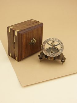 Nautical Морской компас в деревянном футляре