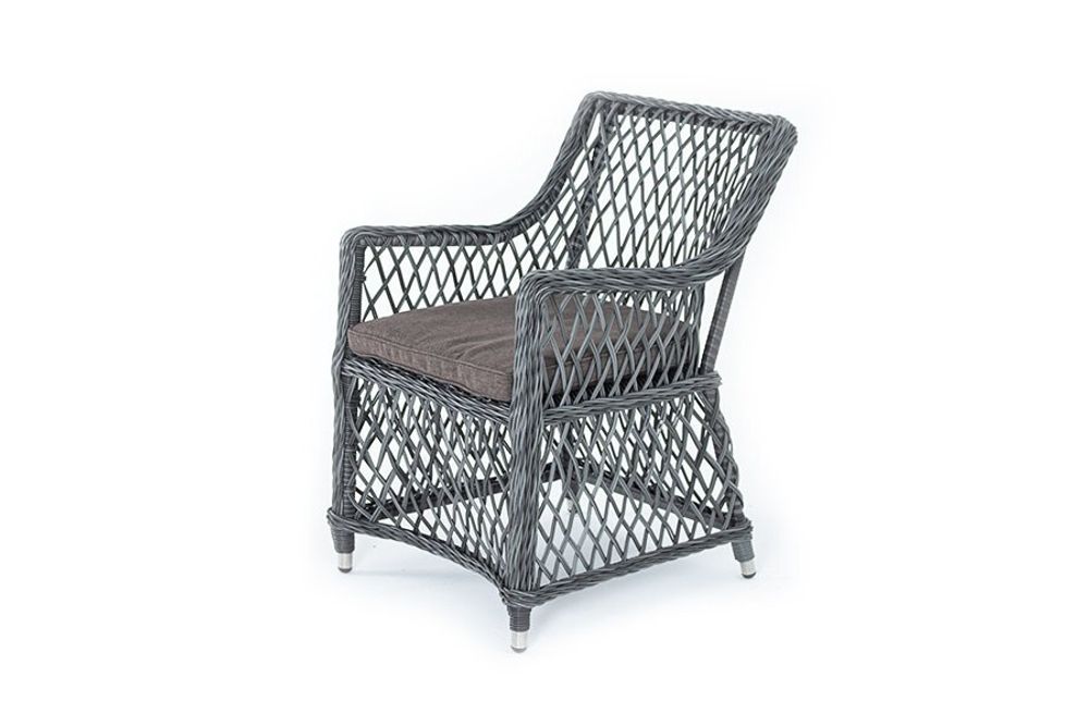 Латте, плетеное кресло из искусственного ротанга, цвет графит