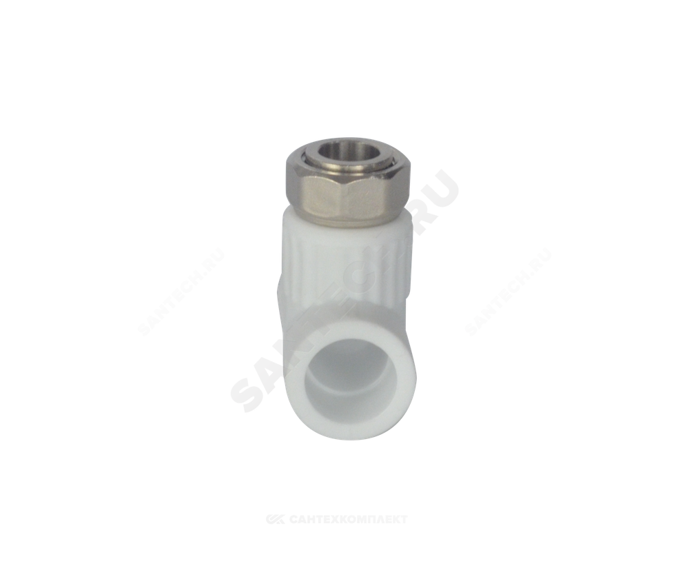 Тройник PP-R комбинированный белый Дн 20х1/2" с накидной гайкой VALFEX 10140020