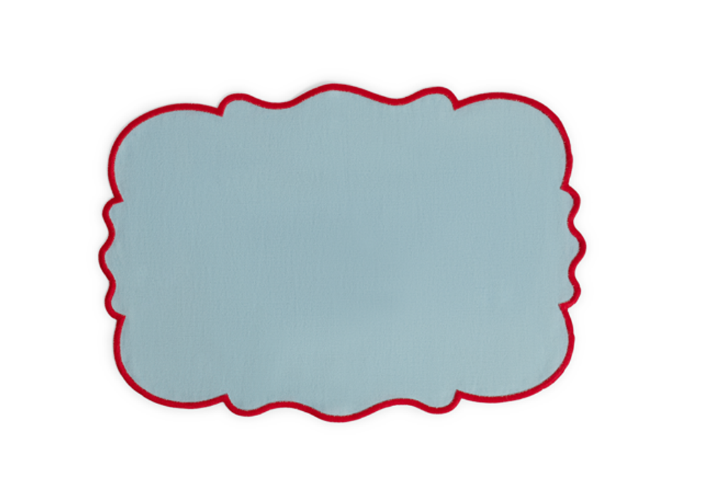 Набор плейсматов Bitossi Home Smerlo Light Blue/Red Rim, 33 x 48 см (2 шт.)
