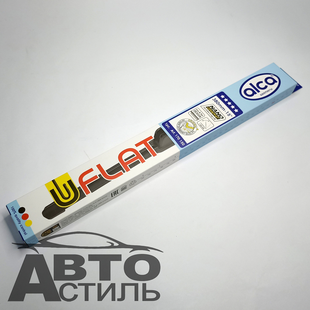 Щетка дворника бескаркасная 380мм  АЛКА U-FLAT 170150