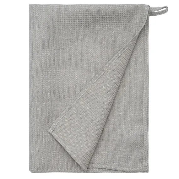 Набор из двух вафельных полотенец изо льна серого цвета Essential, 50х70 см