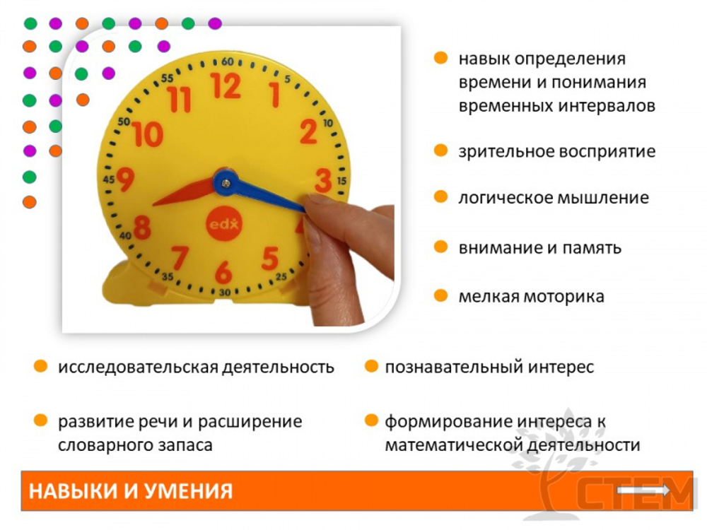 Изучаем время. Набор для группы. (1 большие часы и 24 малых)