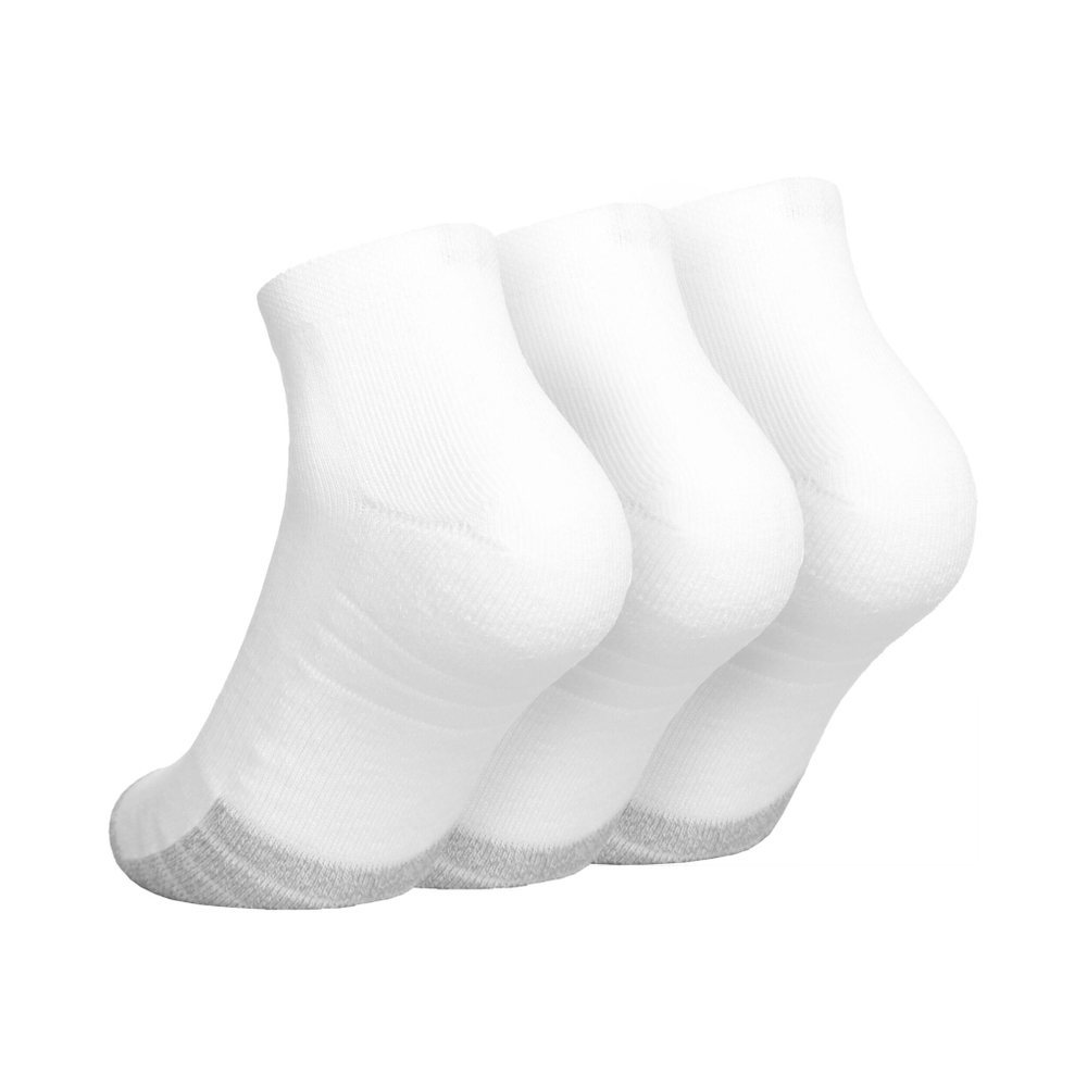 Under Armour Heatgear Low Cut Sports Socks 3 Pack - White, Grey