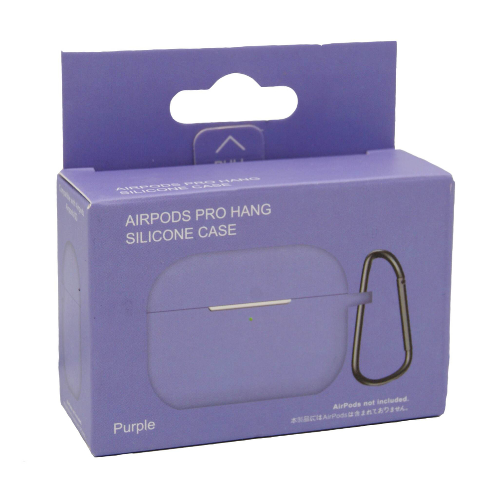 Чехол для AirPods Pro Hang Silicone SL (Purple) с карабином