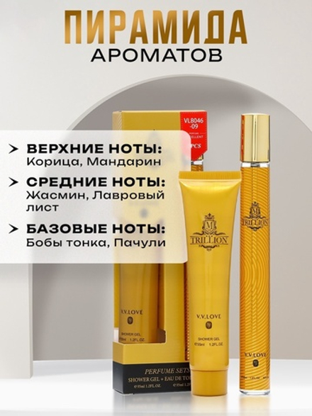 Парфюмерный набор мужской Trillion: Туалетная вода, 35мл + Гель для душа, 35мл