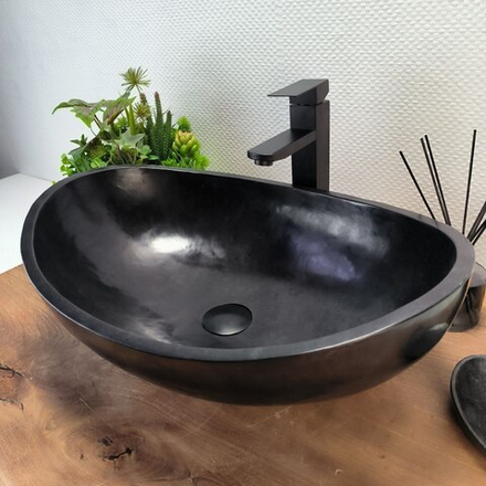 Раковина из андезита Oval Black OA-62848 55*38*19 30