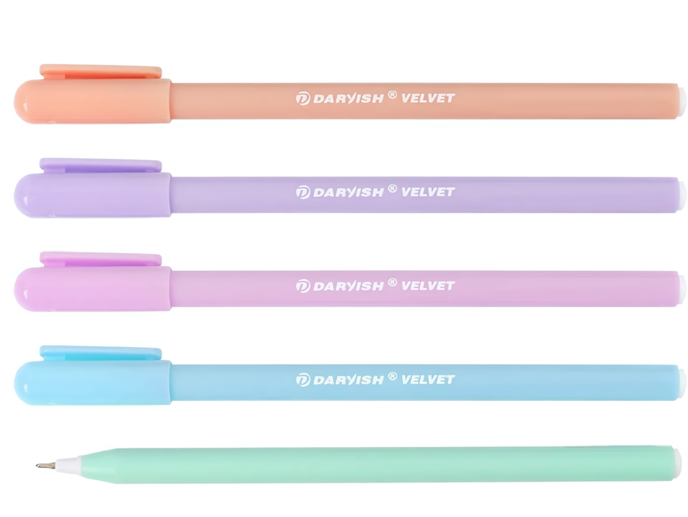 Ручка шарик. 0,7мм. "Velvet" синяя, корпус ассорти (Darvish)