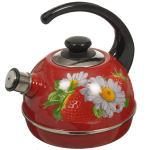 Чайник сталь, эмал, 3.5 л, свист, руч консоль, Рубин, С2215, бордо, T04/35/01/01/05/14