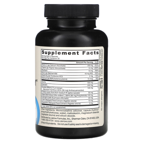 Jarrow Formulas, веганский оптимизатор зрения, 90 растительных капсул