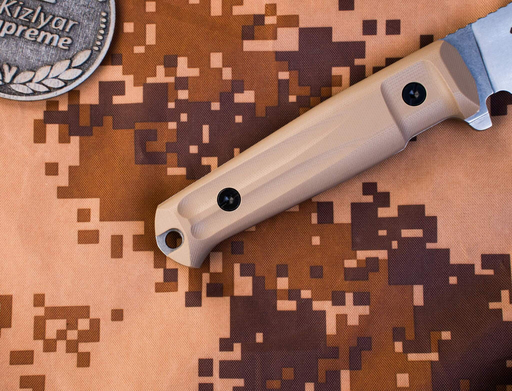 Нож Kizlyar Supreme STURM AUS-10Co (Cryo) SW G10-DH PS (StoneWash,G10 Desert Handle, Polyamide Sheath)