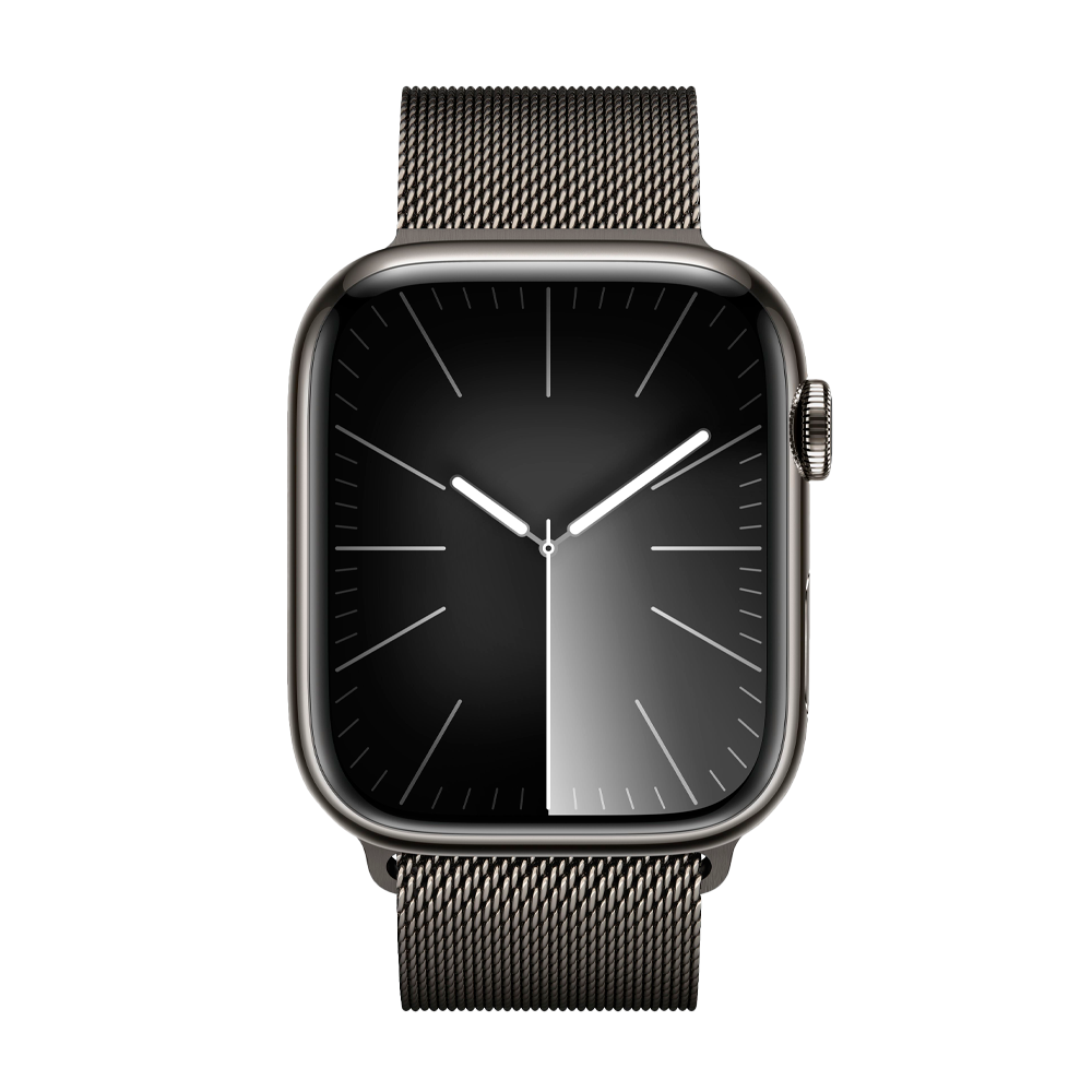Умные часы Apple Watch Series 9 GPS + Cellular, 45mm, Stainless Steel Case with Graphite Milanese Loop (Графитовый)
