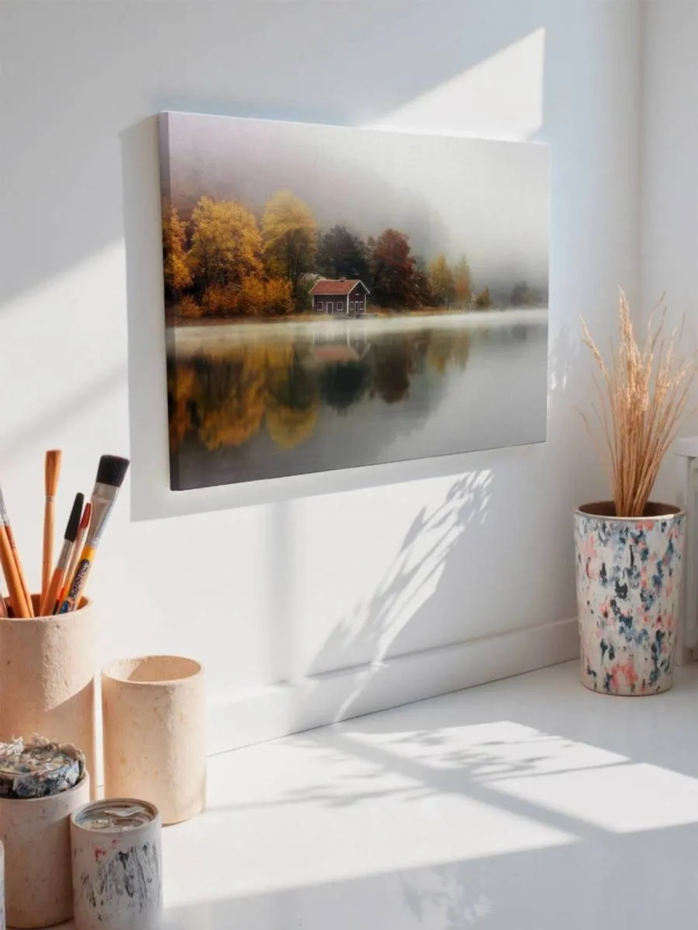 Картина на стену 40 X 50 Домик у озера