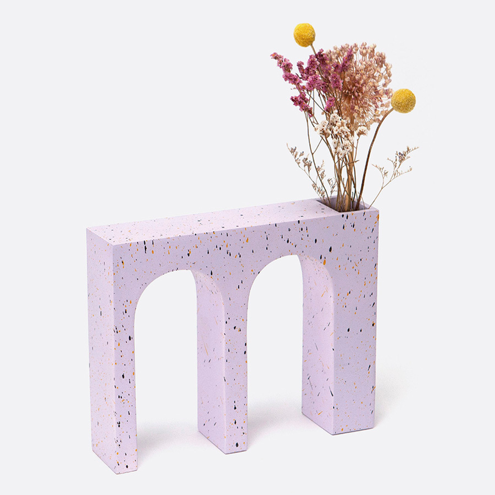 Ваза для цветов двойная acquedotto, 22 см, лиловая