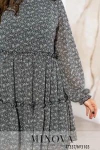 Платье 3103-черно-белый Minova