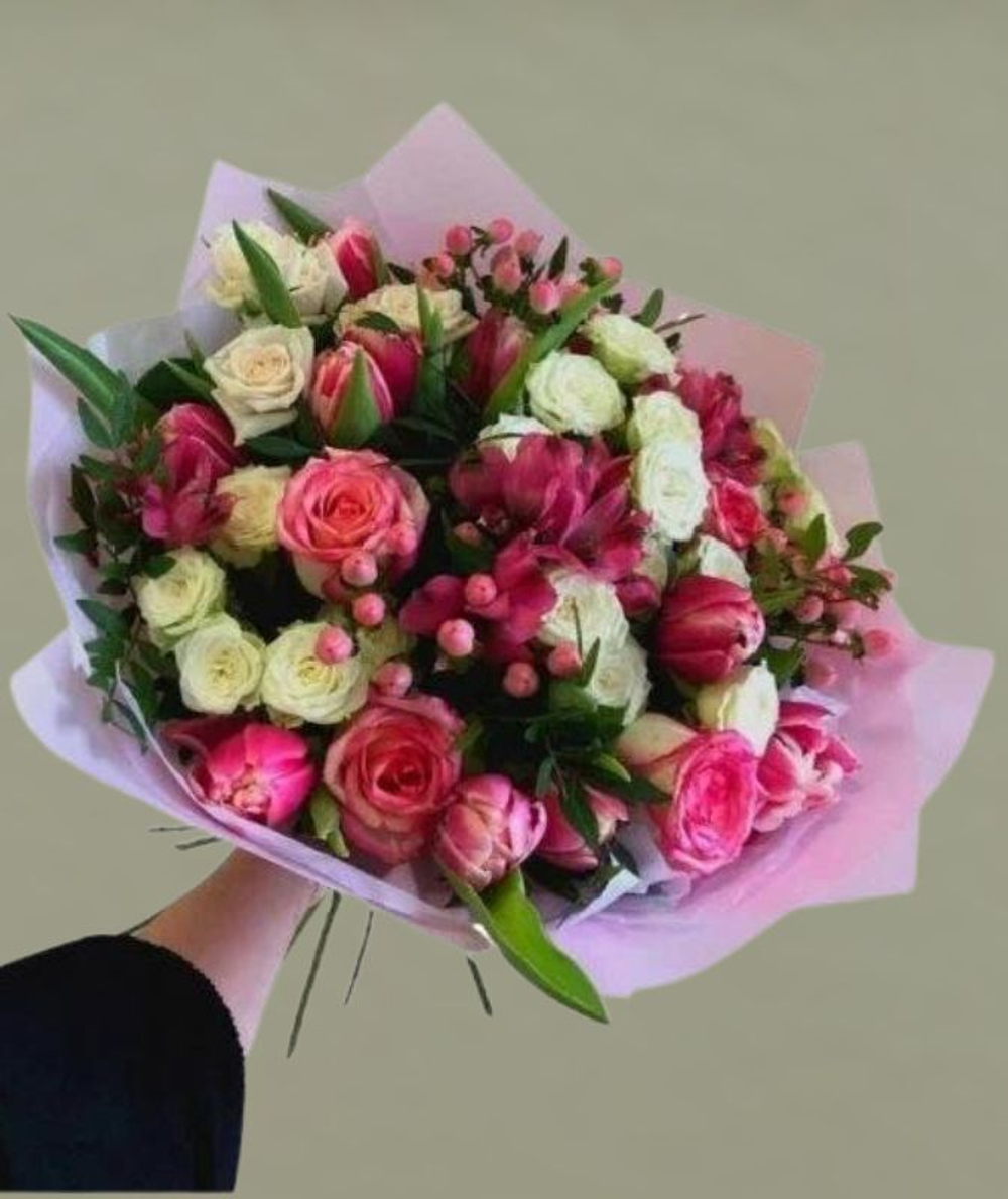 Букет с тюльпанами Воздух