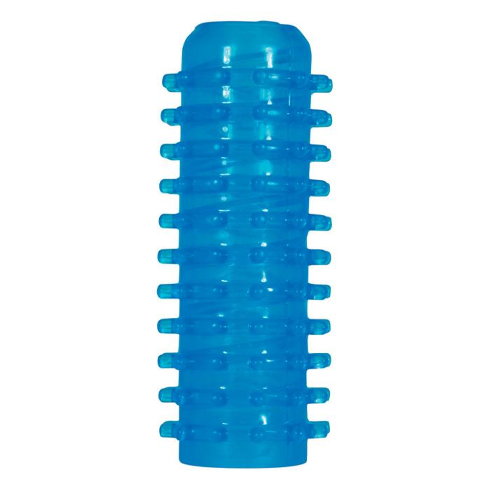 Рельефный мастурбатор Power Stroker голубого цвета