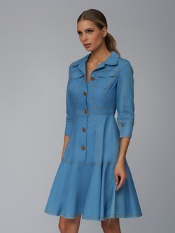 Платье с юбкой гадэ, голубой