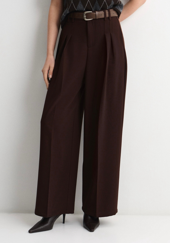 Брюки Almond с ремнем шоколад