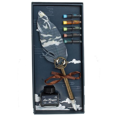 GAEM Набор подарочный: ручка перьевая, чернилы (5 цветов), чернильница, L11,5 W4 H26 см