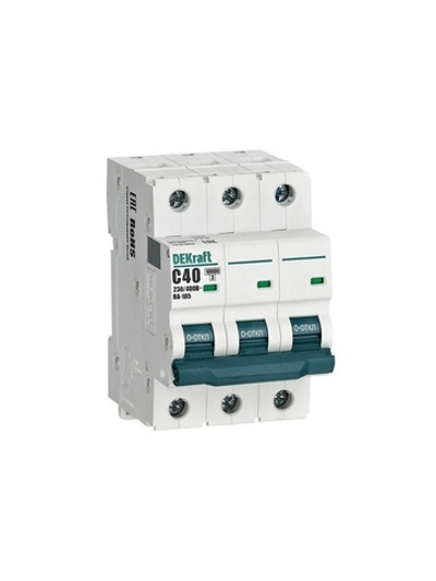 Выключатель автоматический модульный 3п C 40А 10кА ВА-105 DEKraft 13181DEK
