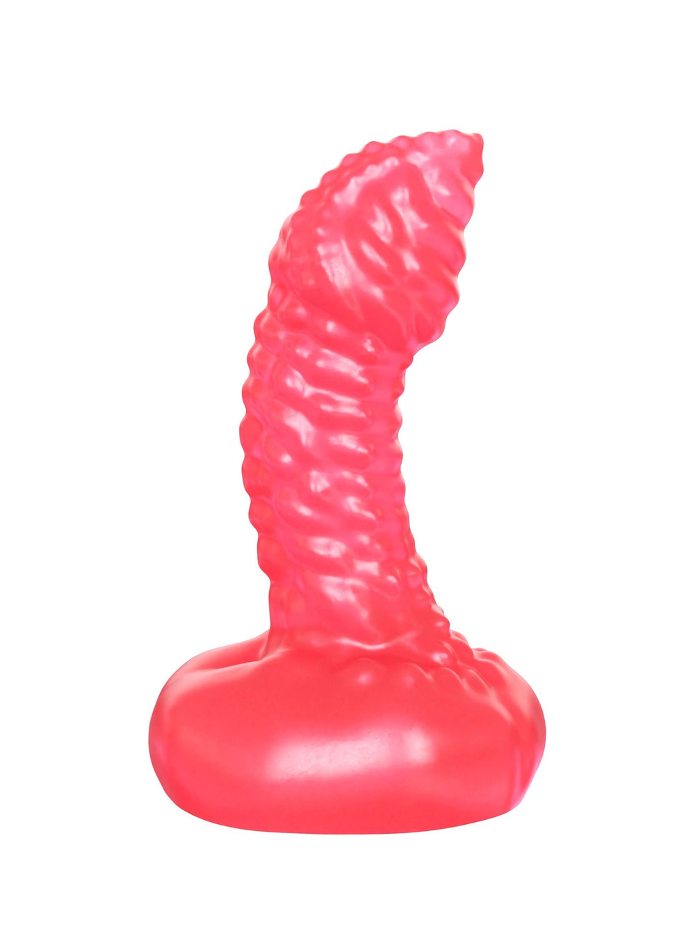 Розовый пупырчаты массажёр простаты - 11 см.