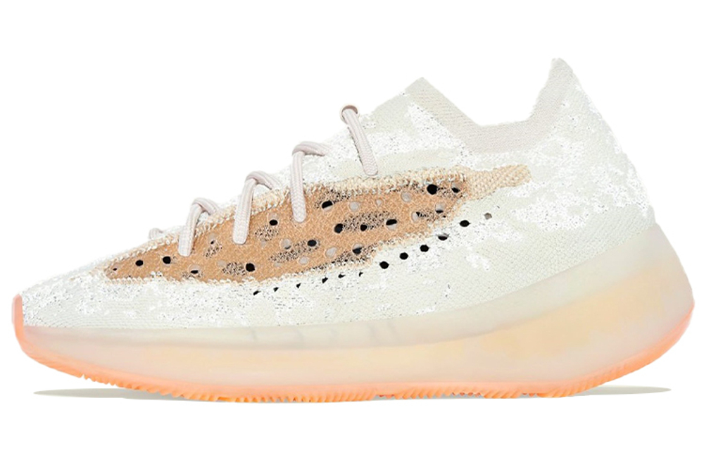 Adidas originals Yeezy Boost 380 Gypsophila yecoraite reflective shock absorption, non-slip, wear-resistant, breathable, low-cut sports casual shoes for men and women with the same peach powder