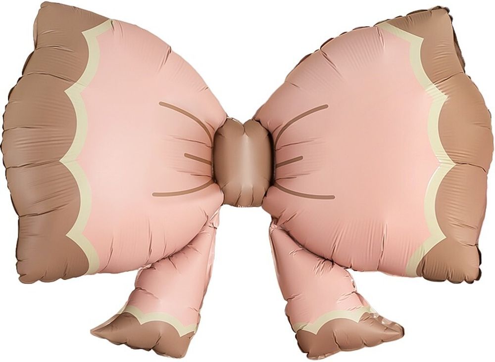 Шар (37''/94 см) Фигура, Бант, Розовый, Сатин, 1 шт.