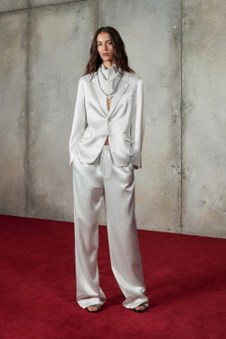 ZARA Х LUDOVIC DE SAINT SERNIN АТЛАСНЫЕ БРЮКИ, ЭКРЮ