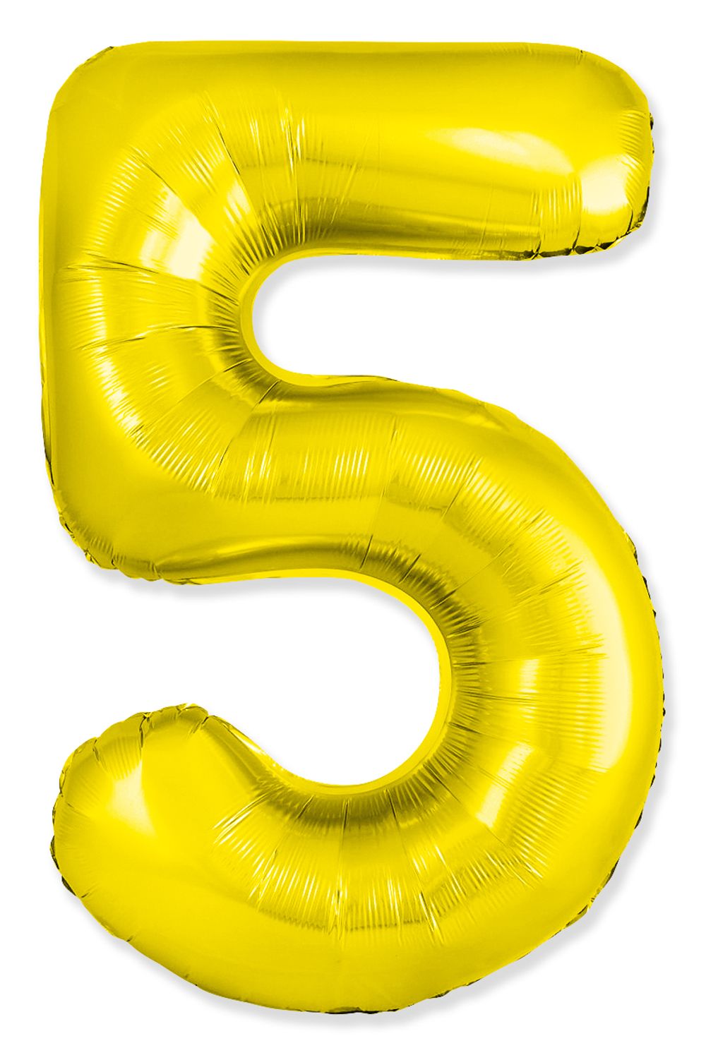 Шар (40''/102 см) Цифра, 5 Slim, Золото, 1 шт.