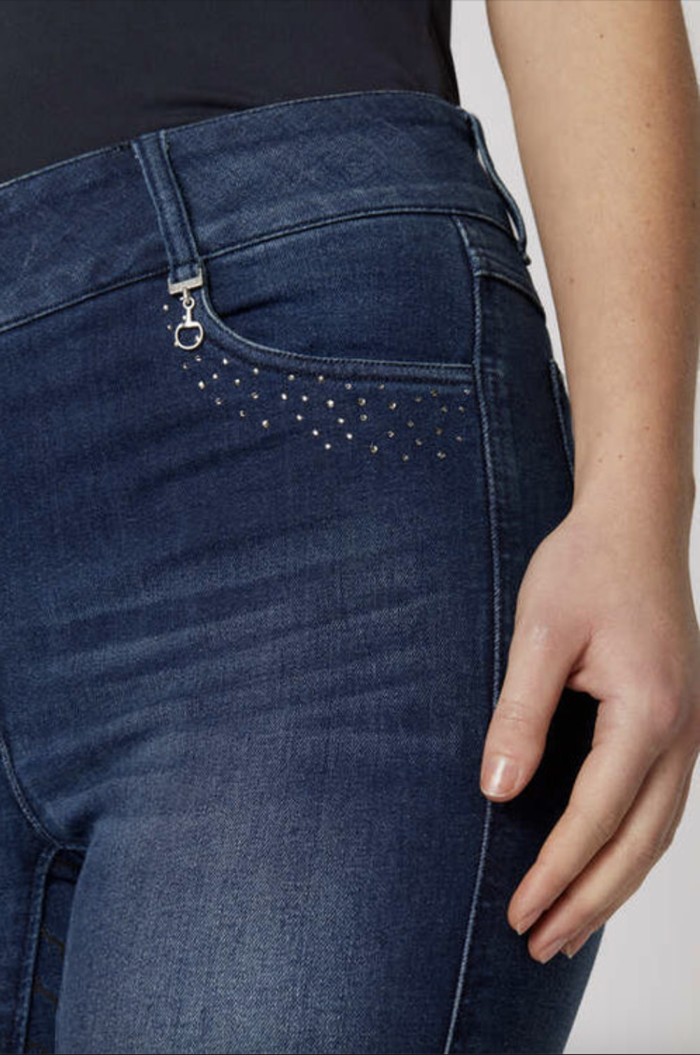 Бриджи с полной силиконовой леей Horze Kaia Denim (EU 36)