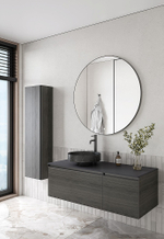 Тумба с раковиной и столешницей Armadi Art QUATRO 2 120 OAK ANTHRACITE/профиль ANTHRACITE