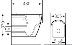 Унитаз подвесной безободковый с тонкой крышкой Grossman GR-4455BBLS Черный