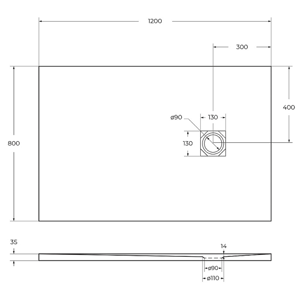 Душевой поддон из искусственного камня BelBagno Uno 120x80 TRAY-MR-UNO-AH-120/80-35-NERO Черный