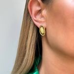 Серьги Orion c молочным янтарём, позолота