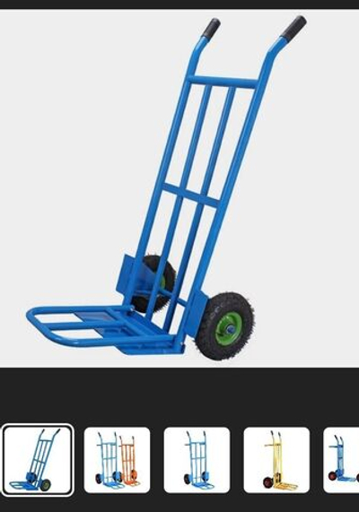Тележка грузовая до 150 кг с откидной платформой двухколесная (синяя)