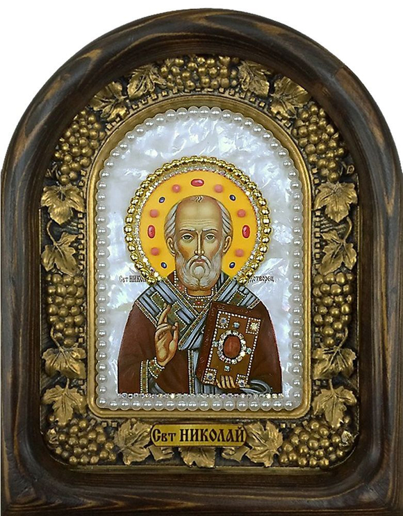 Икона Николай Чудотворец бисер