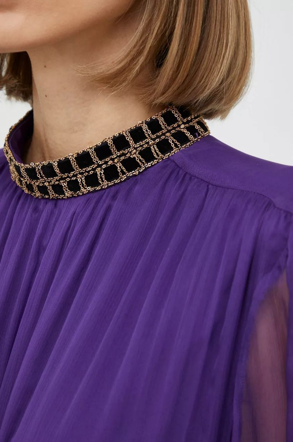 Платье шелк длинное пурпур