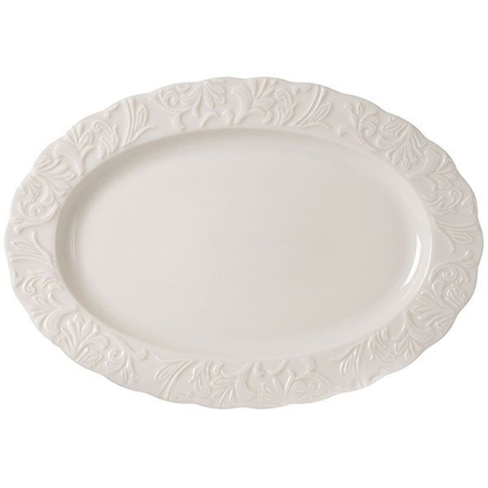 Блюдо «Крим Пера» овальное;фарфор;,L=25,B=17см;белый (Цвет: белый)