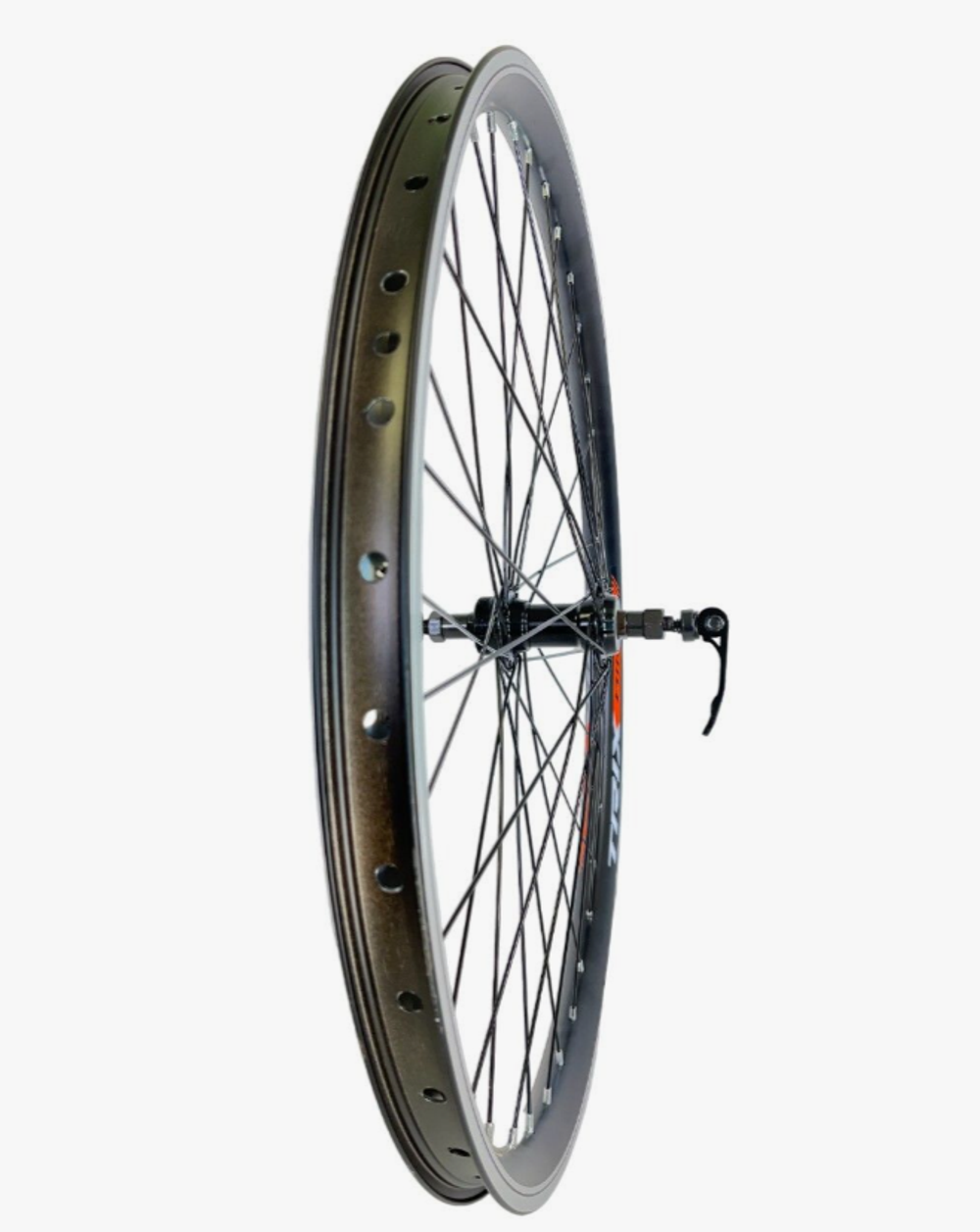 Колесо 26" заднее TRIX, обод алюм., V-br, под трещотку, эксцентрик, двойной, 36H, пистонир., фрезер.