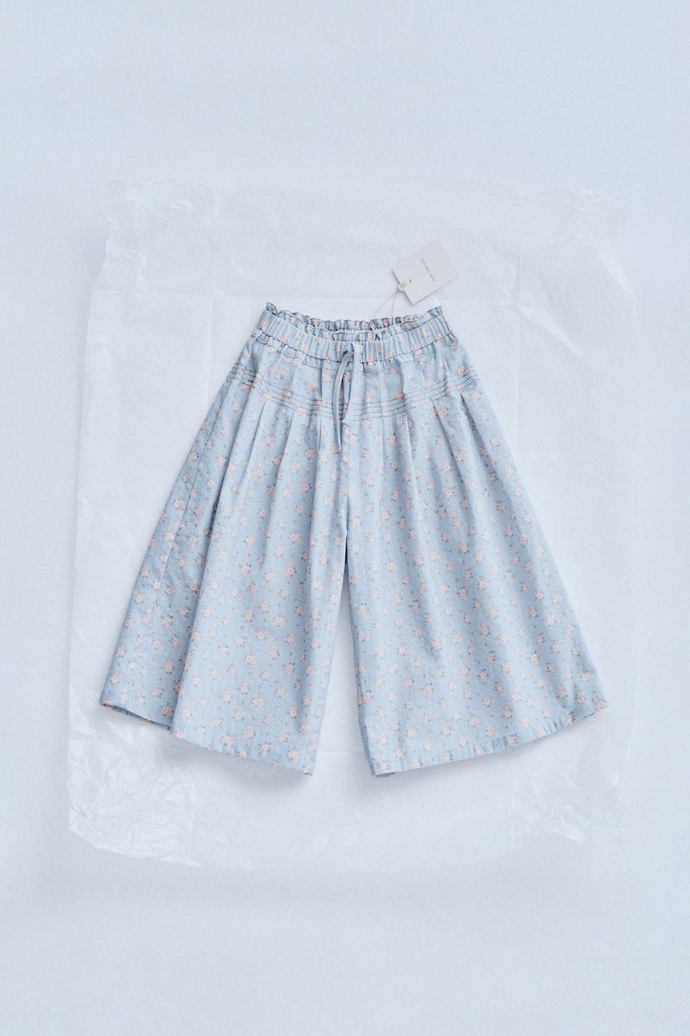 ZARA TIMELESZ - БРЮКИ С ЦВЕТОЧНЫМ ПРИНТОМ, ГОЛУБОЙ