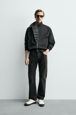 ZARA Х AARON LEVINE КУРТКА REGULAR FIT ИЗ ХЛОПКА И ШЕРСТИ, ЧЕРНЫЙ