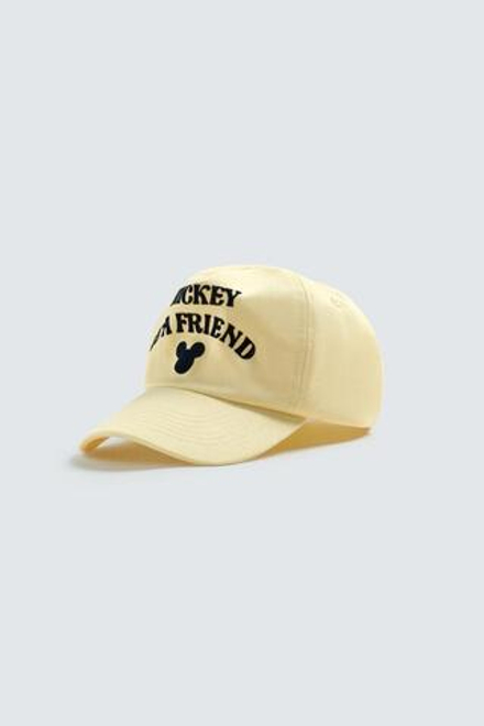 ZARA X DISNEY КЕПКА С НАДПИСЬЮ, СВЕТЛО-ЖЕЛТЫЙ