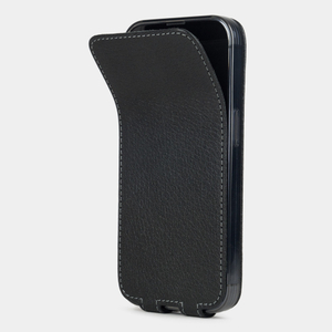 Чехол для iPhone 14 Pro Max из кожи козы, черного цвета
