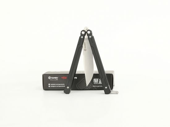 Складной нож -бабочка Ganzo G766-BK c клинком из стали 440C, рукоять G10