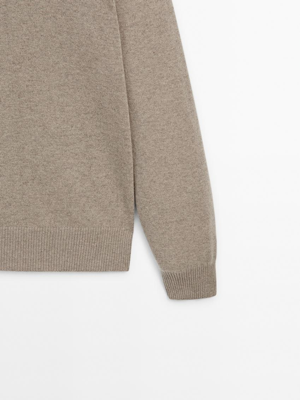 Massimo Dutti Джемпер из 100% кашемира с круглым вырезом, норка