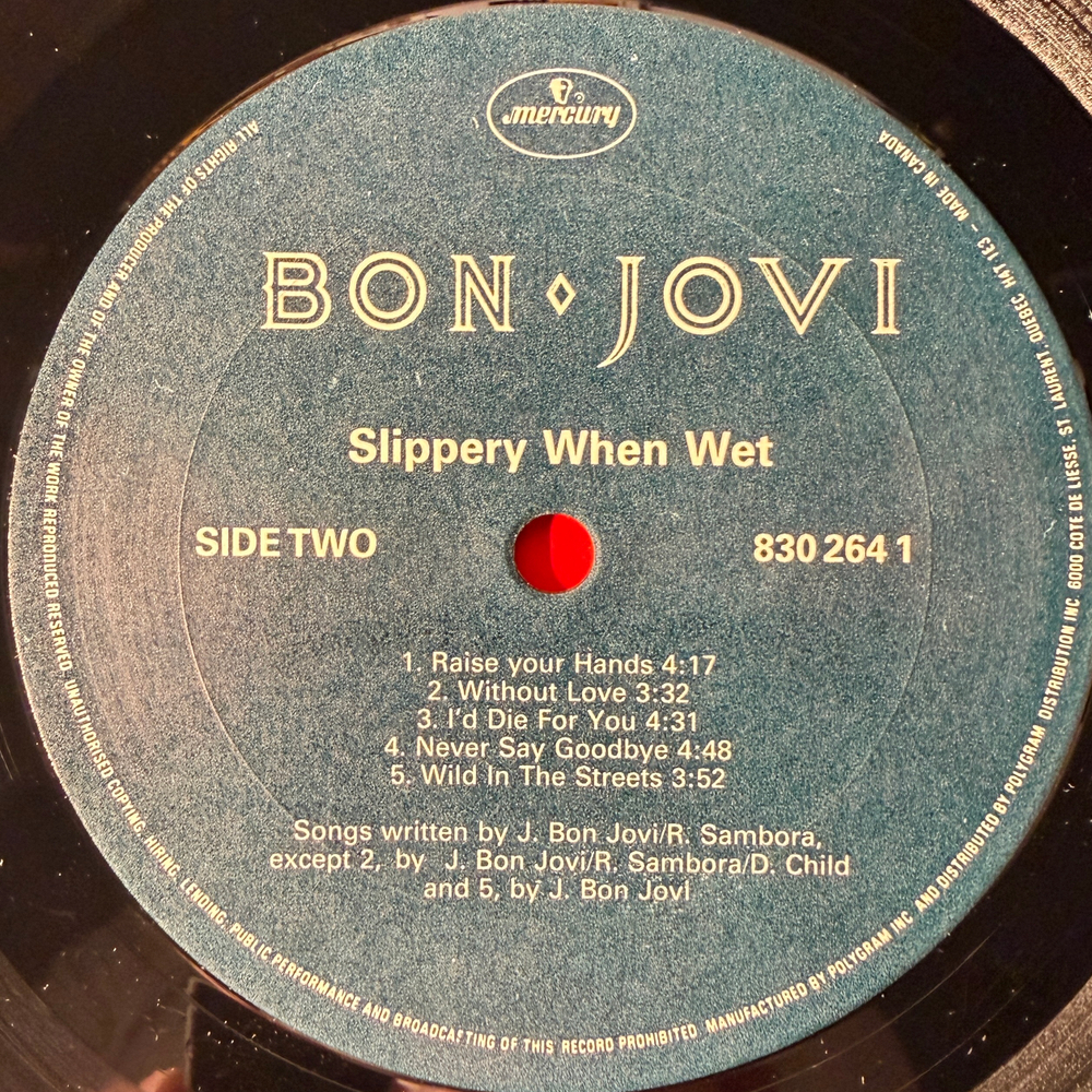 Bon Jovi – Slippery When Wet (Канада 1986г.)