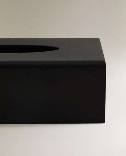ZARA HOME КОРОБКА ДЛЯ САЛФЕТОК ИЗ СМОЛЫ, ЧЕРНЫЙ